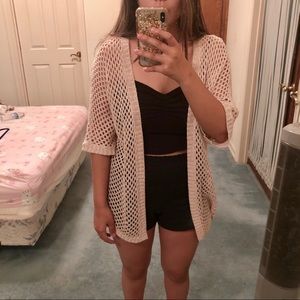 Cream Cardigan with Holes